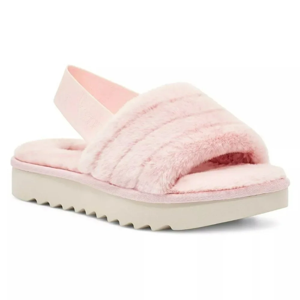 Koolaburra by UGG Fuzz'n II Slip-on Sandals Pale Blush 9M #1187